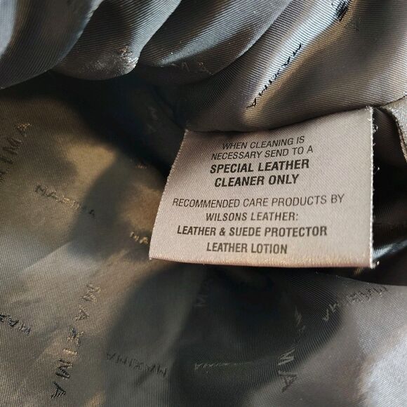 Wilsons Womens 90s Classic Leather Jacket Size M Black Fitted Minimalist Capsule - Picture 14 of 16